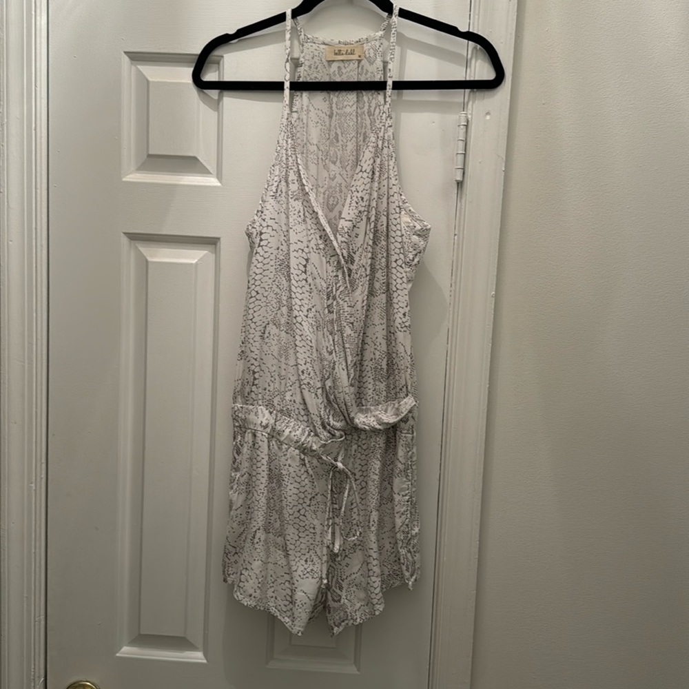 Bella Dahl Snakeskin Print Drape Front Romper